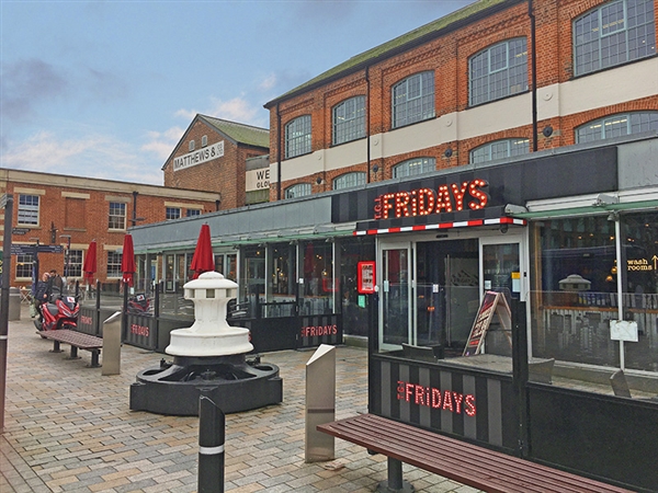 TGI Fridays at Gloucester Quays in the historic Gloucester Docks