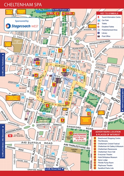 Street map of Cheltenham Spa